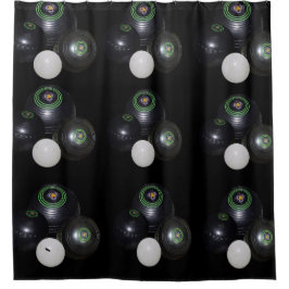 Cortina Para Chuveiro Padrão Preto E Branco De Bolinhos.