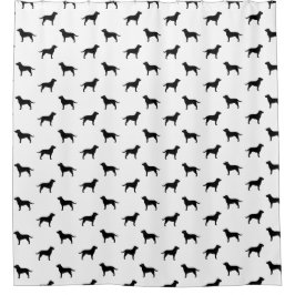 Cortina Para Chuveiro Padrão Preto Labrador Retriever Silhouettes