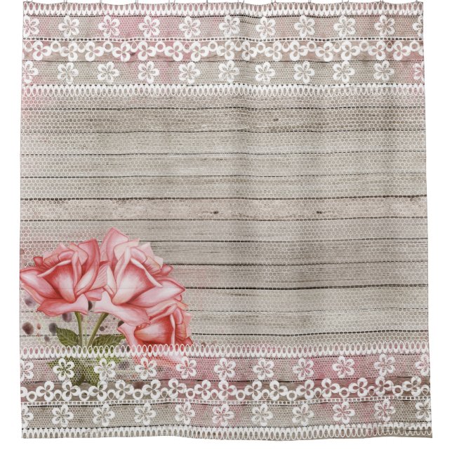 Cortina Para Chuveiro País bonito do chique (Frente)