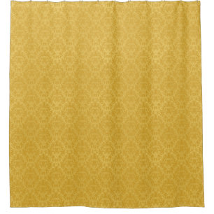 Cortina Para Chuveiro Papel de parede floral dourado luxuoso
