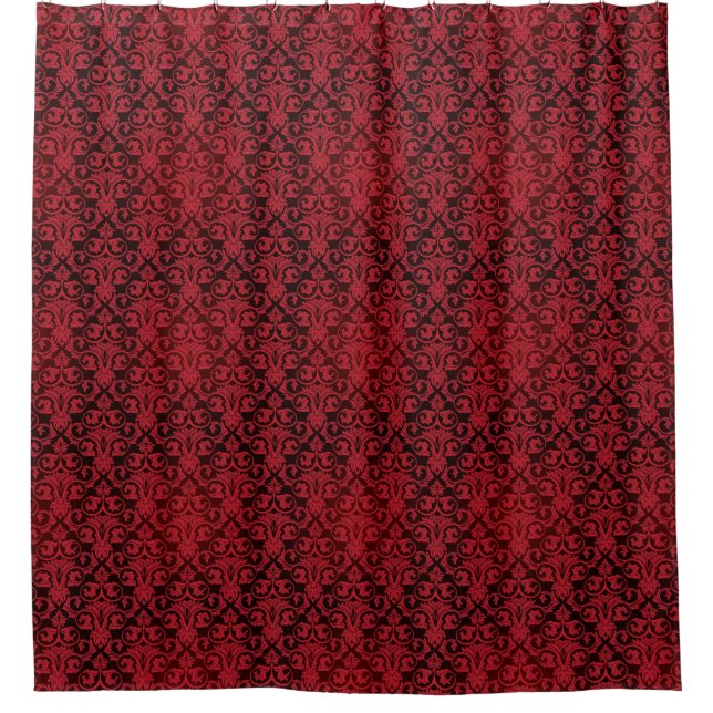 Cortina Para Chuveiro Papel de parede vermelho 2 (Frente)