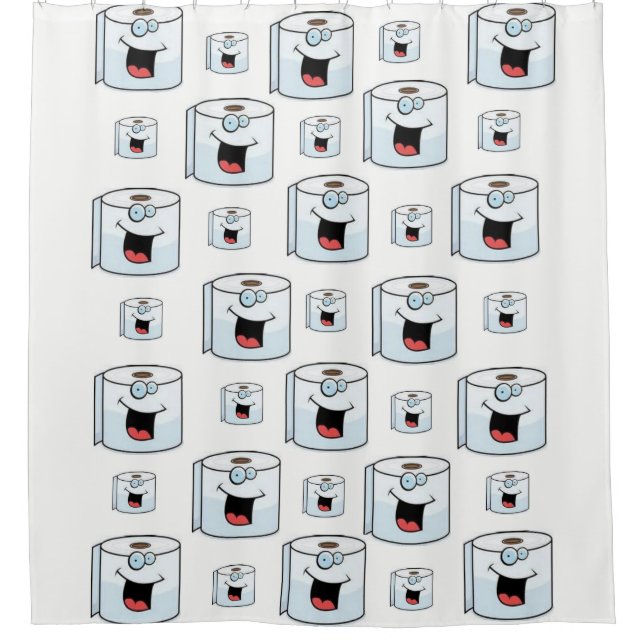 Cortina Para Chuveiro Papel higiênico cortina de chuveiro branco (Frente)