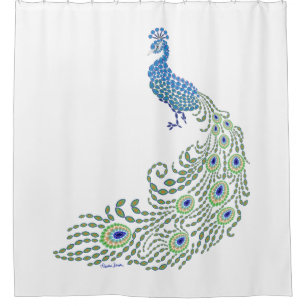 Cortina Para Chuveiro Pavão Jeweled