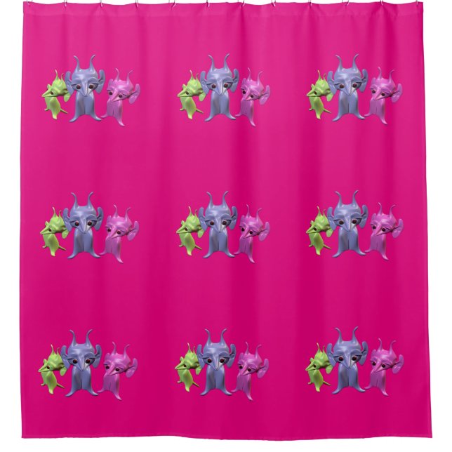 Cortina Para Chuveiro Pequenos marcianos (Frente)