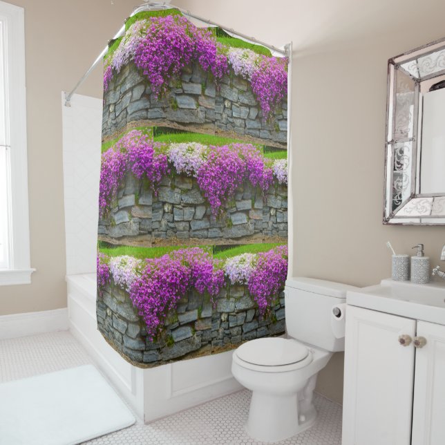 Cortina Para Chuveiro Phlox Drapado Em Rochas (In Situ)