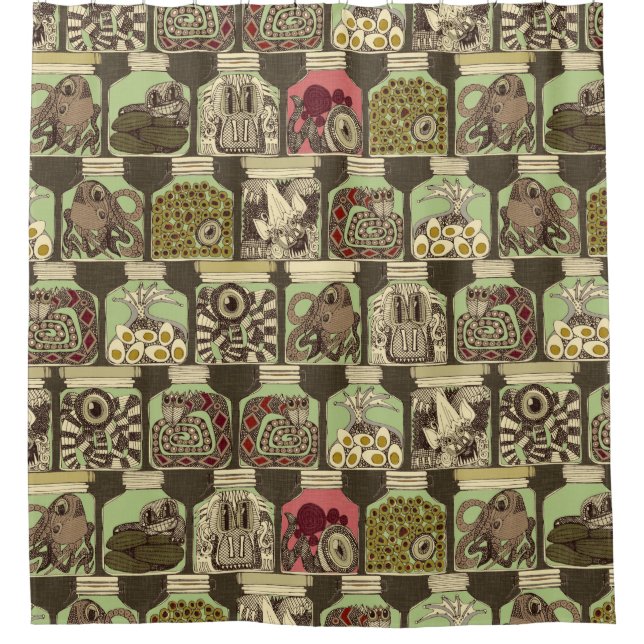 Cortina Para Chuveiro picles estranhos (Frente)