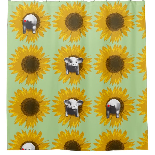 Cortina Para Chuveiro Piggy Sunflower (Frente)