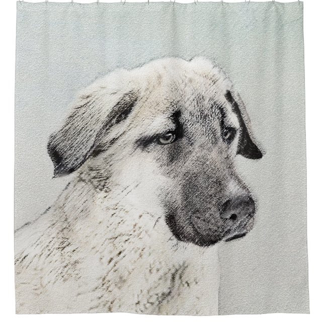 Cortina Para Chuveiro Pintura Anatoliana Shepherd - Arte Original para C (Frente)