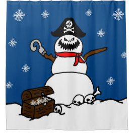Cortina Para Chuveiro Pirata de Natal Snowman