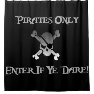 Cortina Para Chuveiro Piratas somente - entre se o YE ousa! Crânio Funk