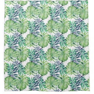 Cortina Para Chuveiro Planta tropical havaiana da ilha de Monsterra