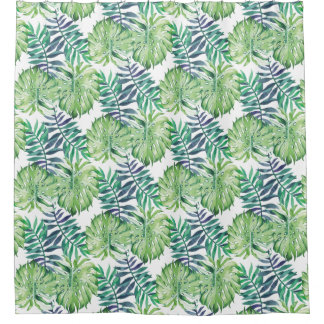 Cortina Para Chuveiro Planta Tropical Havaiana de Monsterra Deliciosa