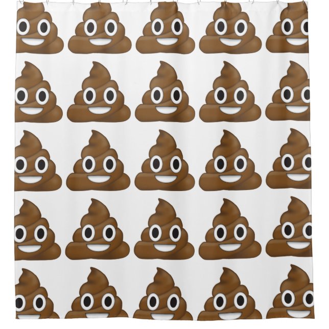 Cortina Para Chuveiro Poop emoji (Frente)