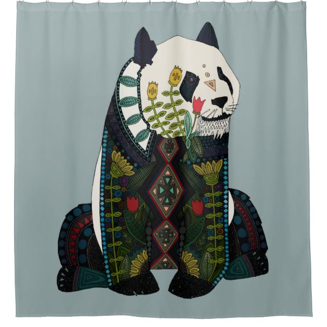 Cortina Para Chuveiro prata panda (Frente)