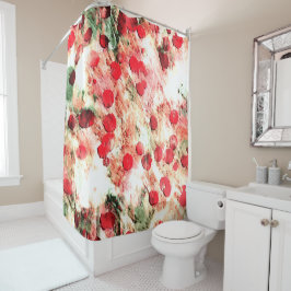 Cortina Para Chuveiro Punk Rosa Sujo de Bolinhas Grunge