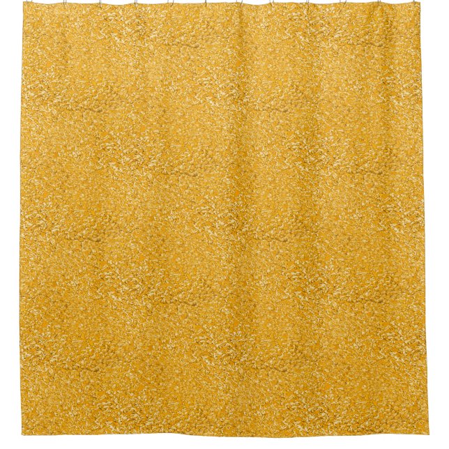 Cortina Para Chuveiro PURE DOURADO Splatter Patterno + texto/foto (Frente)