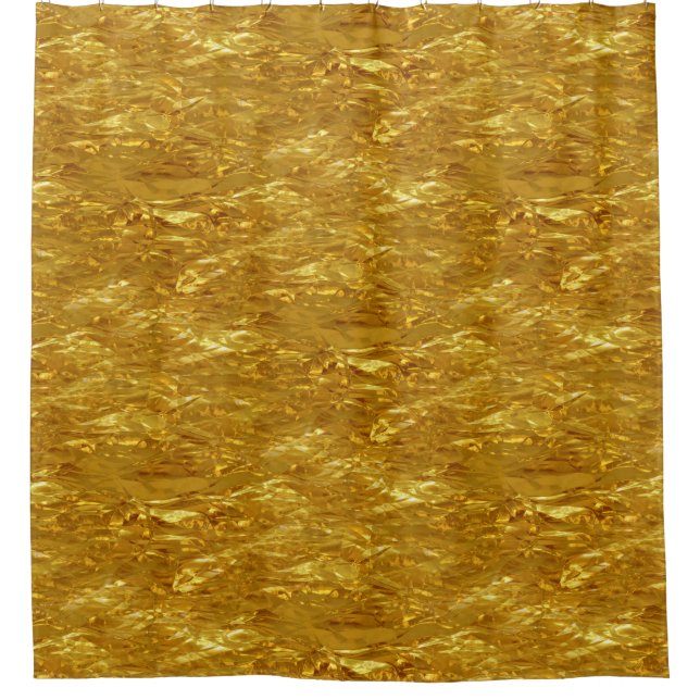 Cortina Para Chuveiro PURE GOLD FOIL Patterno + texto/foto (Frente)