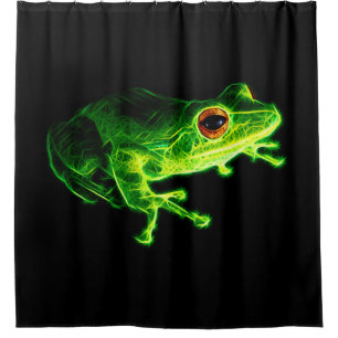 Cortina Para Chuveiro Rã Árvore Elétrica Verde Neon - Descrição de Anima