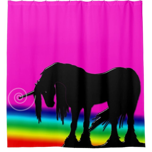 Cortina Para Chuveiro Rainbow Unicorn (Frente)