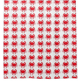 Cortina Para Chuveiro Red Crab Maryland Caranguejos Ocean Beach Chá Cort