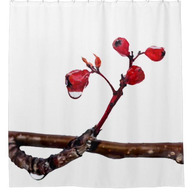 Cortina Para Chuveiro Red Hawthorn Berries (Frente)