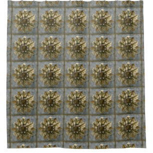 Cortina Para Chuveiro Rosette de demissão decorativa em Cinza