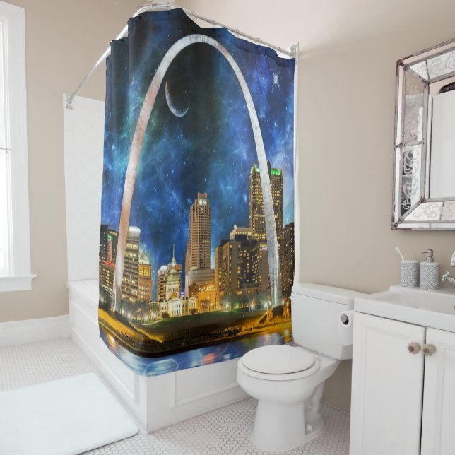 Cortina Para Chuveiro Rua espacial Louis Skyline. (In Situ)