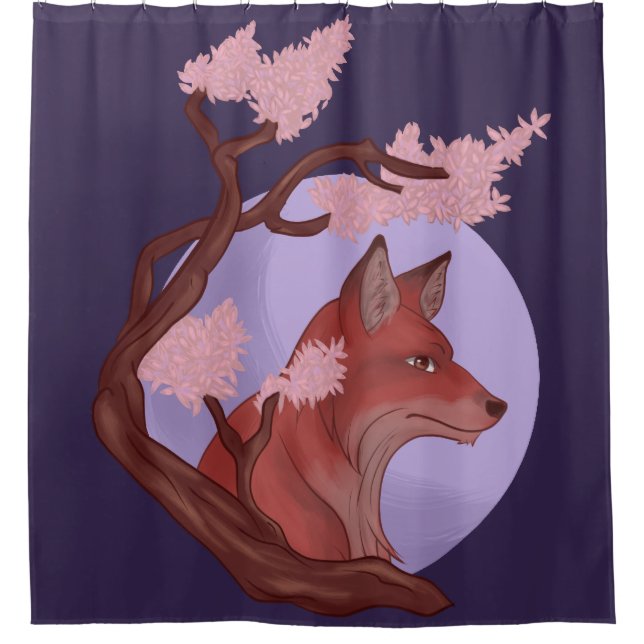 Cortina Para Chuveiro Sakura Fox (Frente)