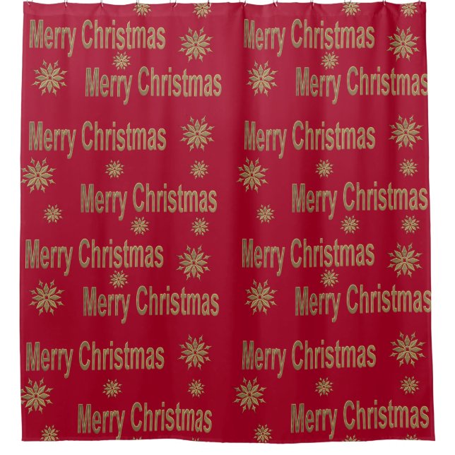Cortina Para Chuveiro Saudação de Natal (Frente)