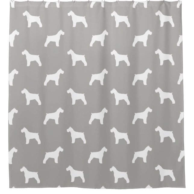 Cortina Para Chuveiro Schnauzer Silhouettes Pattern (Frente)