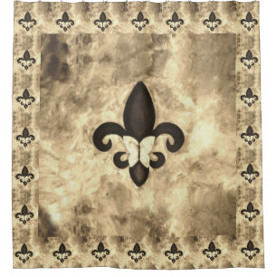 Cortina Para Chuveiro Sepia Butterfleur Borboleta-bronzeada no Fleur d