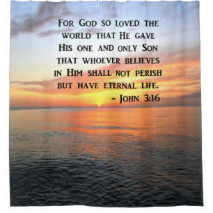 CORTINA PARA CHUVEIRO SERENE SUNRISE JOHN 3:16 FOTO DESIGN
