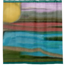 Cortina Para Chuveiro Serra Sunrise Abstrato Art