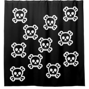 Cortina Para Chuveiro Simples símbolos - SKULL & BONES + suas ideias