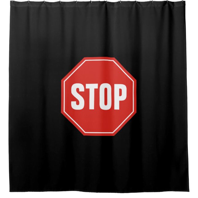 Cortina Para Chuveiro Sinal STOP (Frente)