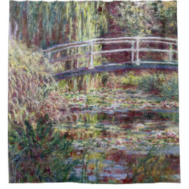 Cortina Para Chuveiro Sinfonia de ponte japonesa em Rosa Monet Fine Art