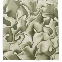 Cortina Para Chuveiro Smokey Olive Green e Tan