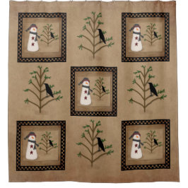 Cortina Para Chuveiro Snowman Com Cortina De Chá De Árvore