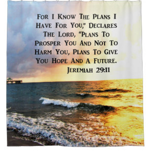 CORTINA PARA CHUVEIRO SPIRITUAL JEREMIAH 29:11 DESIGN OCEANO