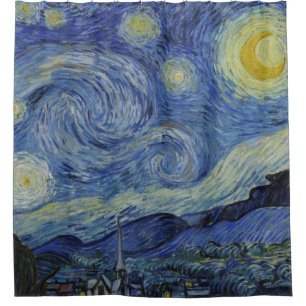 Cortina Para Chuveiro Starry Night Vincent van Gogh Fine Art Painting