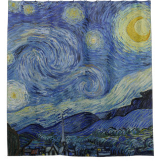 Cortina Para Chuveiro Starry Night Vincent van Gogh Fine Art Painting