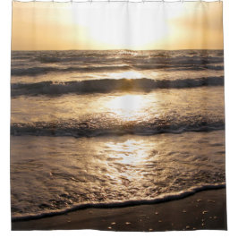 Cortina Para Chuveiro Sunrise Glow Beach Ocean Ver Foto
