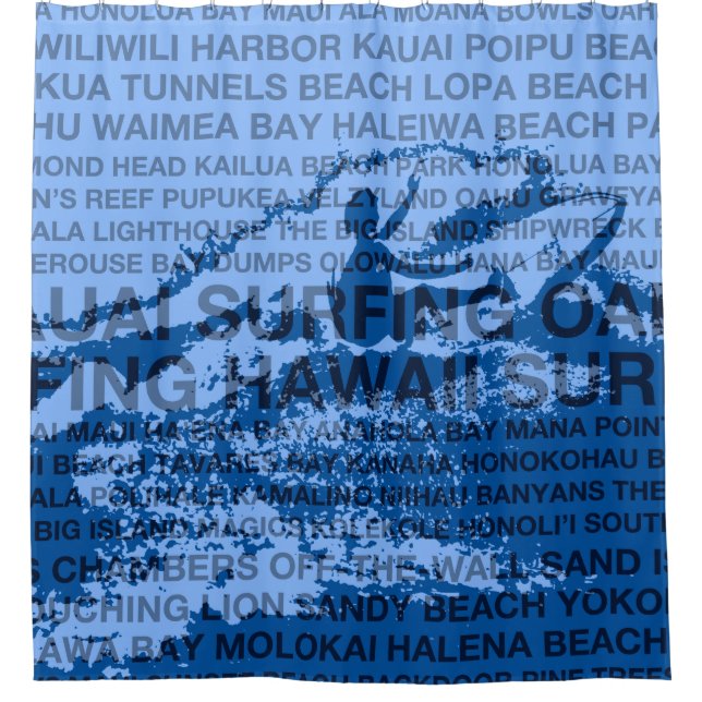 Cortina Para Chuveiro Surfista Hawaii Cutback Havaiano (Frente)