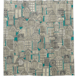 Cortina Para Chuveiro teal do windows