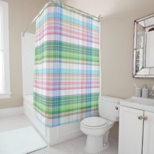 Cortina Para Chuveiro Teste padrão bonito da xadrez de Tartan do verde