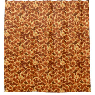 Cortina Para Chuveiro Teste padrão, Brown e ouro gráficos modernos da
