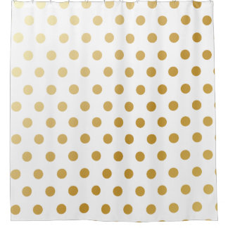 Cortina Para Chuveiro Teste padrão de bolinhas Dourado metálico