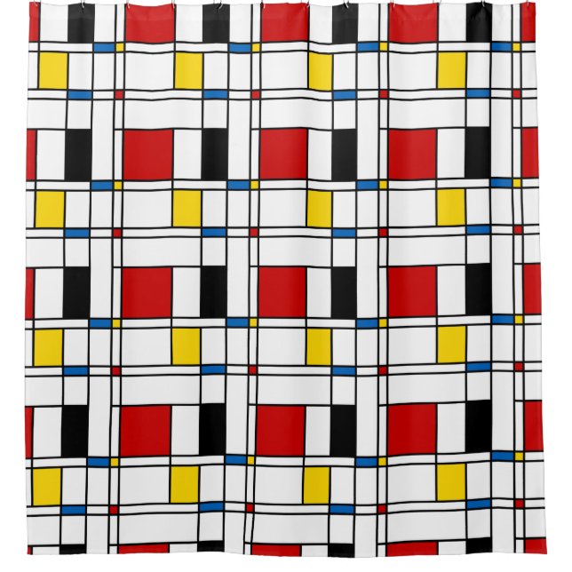 Cortina Para Chuveiro Teste padrão de de Stijl (Frente)