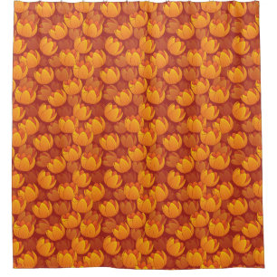 Cortina Para Chuveiro Teste padrão de flor dourado