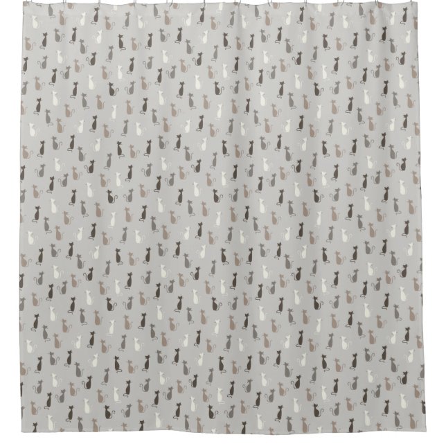 Cortina Para Chuveiro Teste padrão dos gatos (Frente)